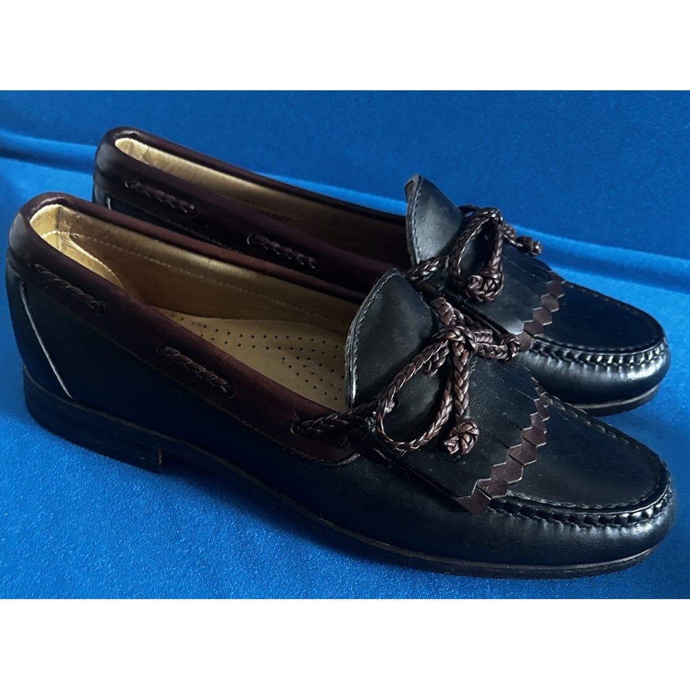 Allen Edmonds Nashua Tassel Loafers Men's 8 E Black Brown Kiltie Slip-On 42250